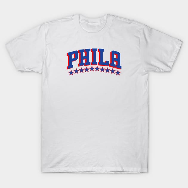 Sixers - Phila (Blue and Red) T-Shirt by scornely